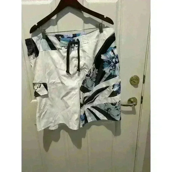 Joe Boxer Board Shorts Mens XL Swim Trunks lined Beach Surf Blue Black White - Picture 3 of 5